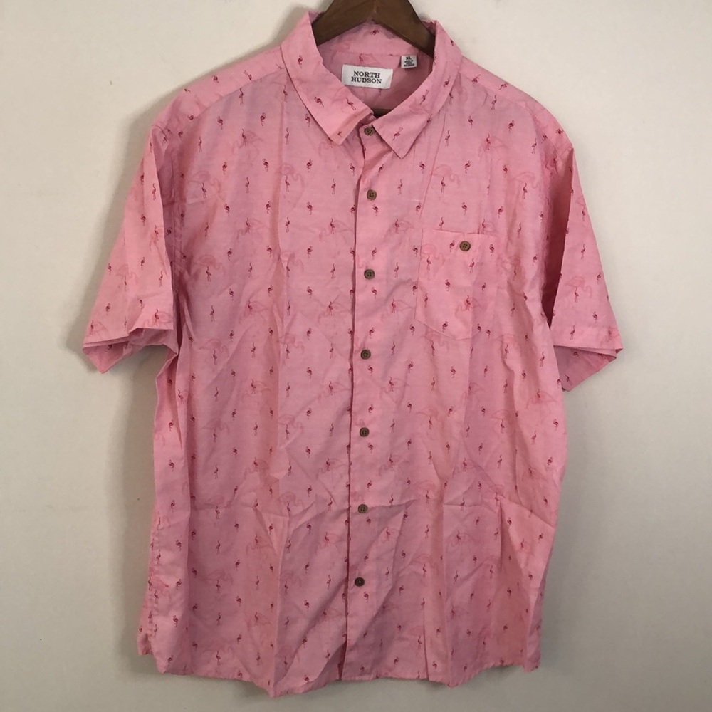Pink Short-Sleeve Button-Down Shirt